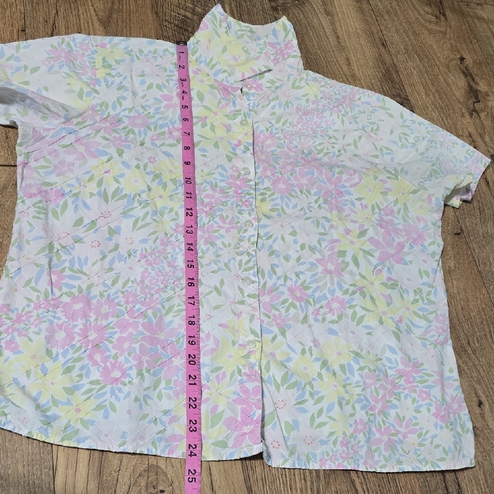 Source Unknown Women's Floral Button Down Shirt - Pink, Yellow, Green - Picture 8 of 8